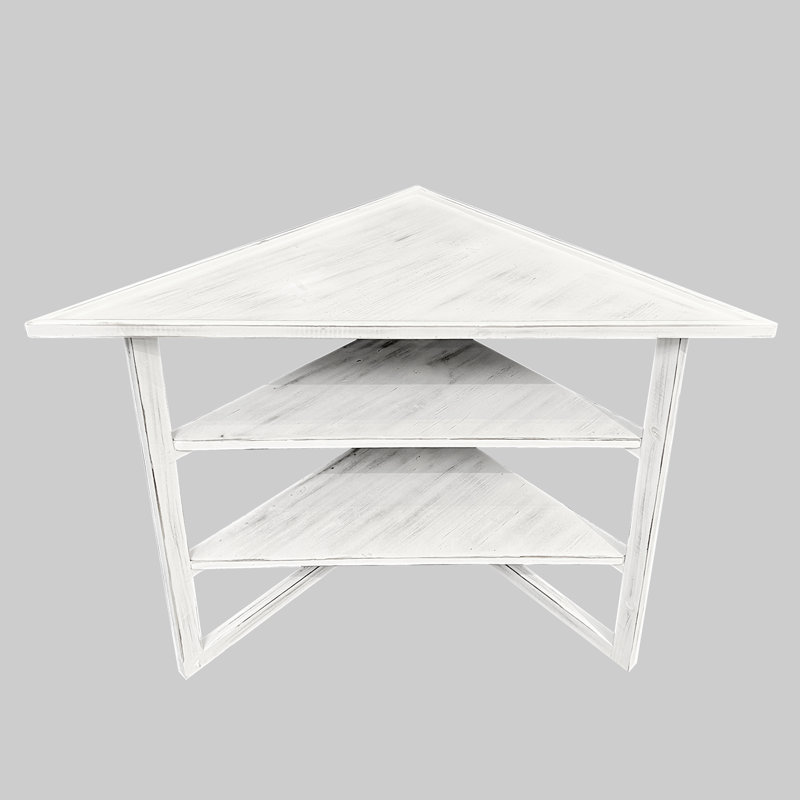 Gracie Oaks Miculek 24'' Tall Solid Wood Triangle Coffee Table